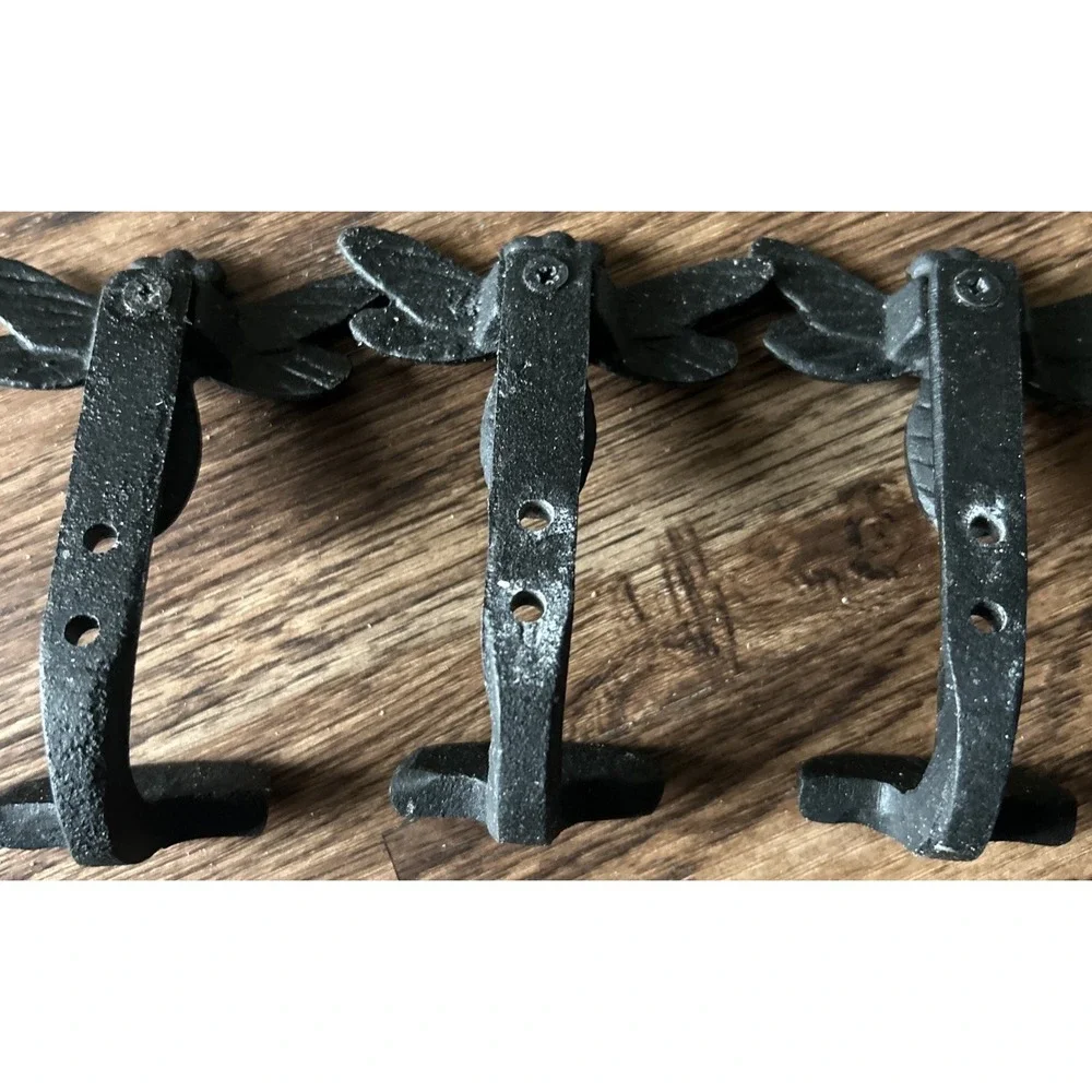Bee Wall Hook Iron Cabincore Cicada Dragonfly Hanging Farmhouse Rustic Lot Of 3